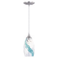 Vaxcel Milano 5-in. Mini Pendant Caribbean Swirl Glass, satin nickel finish P0278